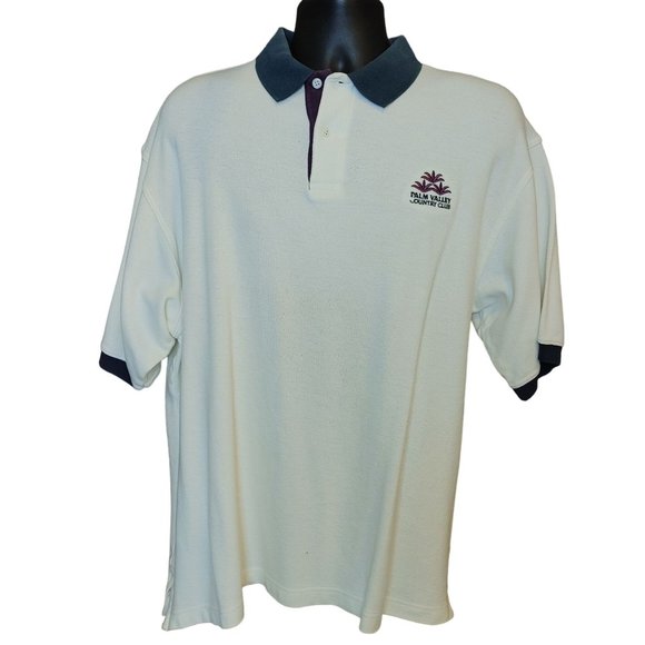 PALM VALLEY COUNTRY CLUB Mens L Embroidered White Golf Polo Shirt Short Sleeve - Picture 1 of 5